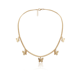 Choker s babochkami Gold