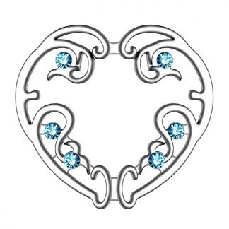 Пирсинг обманки для сосков Сердце голубые стразы 2 штуки
