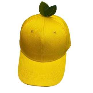 Кепка Бейсболка Желтый лимон с листьями