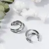 Серьги кольца винтажные тройные Серебро - ZIGZAG.com.ua