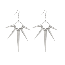 Сережки Кільця з Шипами Сріблясті