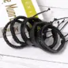 Набір чоловічих шкіряних браслетів Чорна класика - ZIGZAG.com.ua
