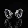 Серьги кольца стальные Роза - ZIGZAG.com.ua