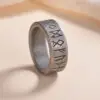Кільце зі сталі матове з рунами 8 мм - ZIGZAG.com.ua