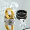 Кольцо из стали глянцевое Грани под Серебро 6 мм - ZIGZAG.com.ua