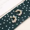 Серьги кольца винтажные с искусственным жемчугом - ZIGZAG.com.ua