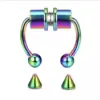 Серьга обманка септум в нос на магнитах Мультиколор - ZIGZAG.com.ua