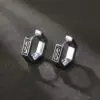 Серьги кільця сталеві гексагон Еллада - ZIGZAG.com.ua