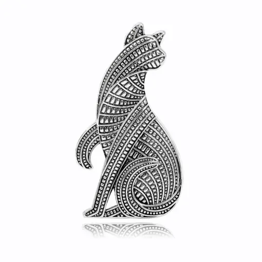 Брошь Кошка Серебро - ZIGZAG.com.ua
