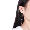 Кафф серьга без прокола с цепочкой Кресты Черный - ZIGZAG.com.ua