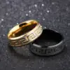 Кольцо из стали Меандр Черное - ZIGZAG.com.ua