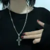 Кулон с цепочкой Крест большой Серебро - ZIGZAG.com.ua