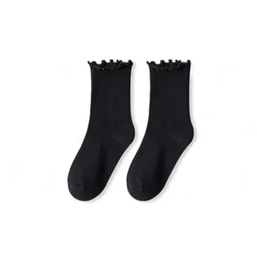 Носки женские с рюшами Черные - ZIGZAG.com.ua