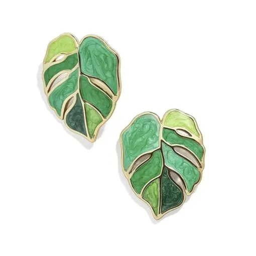 Сережки гвоздики Зелений лист - ZIGZAG.com.ua