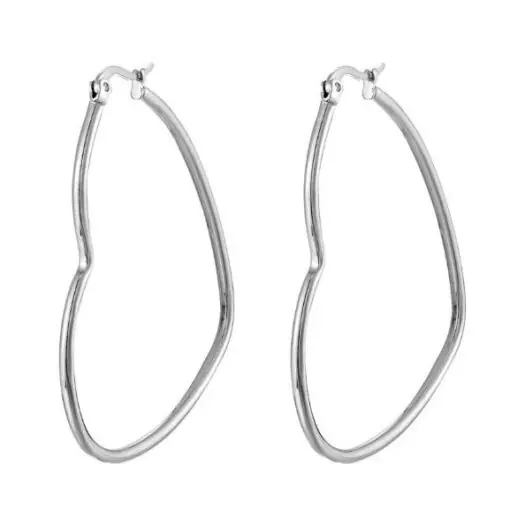 Серьги кольца Сердце Серебро - ZIGZAG.com.ua