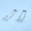 Серьги корейские Двойная цепочка Серебро - ZIGZAG.com.ua