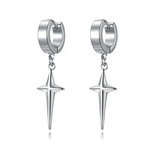 Серьги мужские Звезда Серебро - ZIGZAG.com.ua