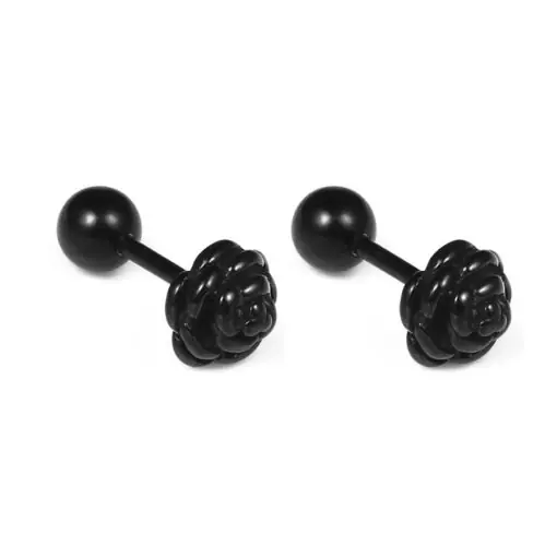 Серьги Розы закрутки Черные - ZIGZAG.com.ua