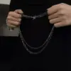 Ланцюжок чоловічий подвійний з клямкою під Срібло - ZIGZAG.com.ua