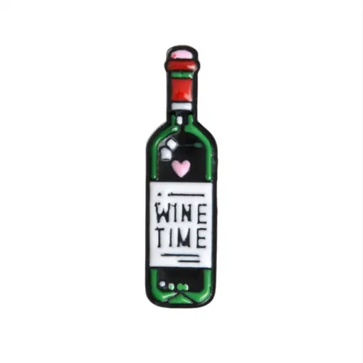 Пін значок металевий Пляшка вина Wine Time - ZIGZAG.com.ua