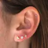 Серьга для пирсинга уха из стали Цветок маленький под Золото - ZIGZAG.com.ua