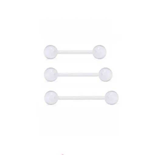 Штанга для пирсинга прозрачная акриловая 1.2 х 3 - ZIGZAG.com.ua
