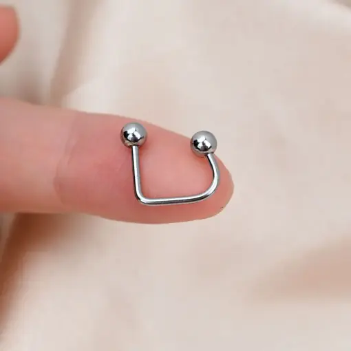 Сережка зі сталі для подвійного пірсингу губи U-подібна Lippy loop