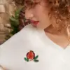 Брошка Гранатова гілка з кристалами