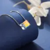 Срібне покриття підвіска-куб із кристалом
