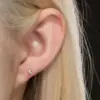 Титановий лабрет Рифлений диск Золотистий