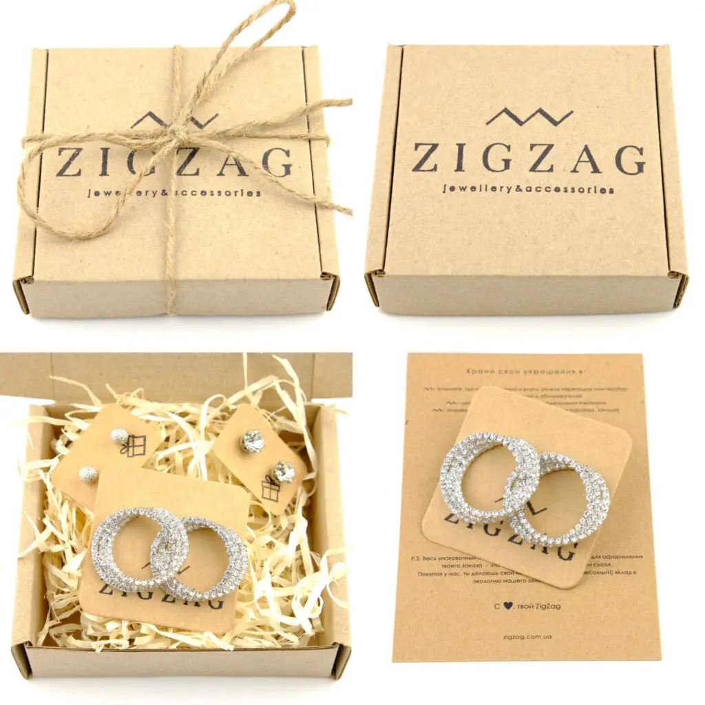 Коллаж фирменной упаковки ZIGZAG
