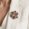 Брошка Патріотична Вінок з Жовто-Блакитними Каменями