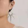 Сережки Кільця з Шипами Сріблясті