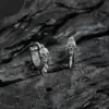 Сережки-кільця зі сталі Череп із шипами Сріблясті