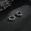 Сережки-кільця зі сталі Череп із шипами Сріблясті
