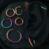 Сережки чоловічі кільця тонкі Мультиколор 0.8 см