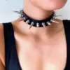 Чокер з довгими та короткими шипами Чорний