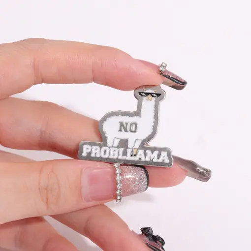 Металевий значок-пін Лама No Probllama